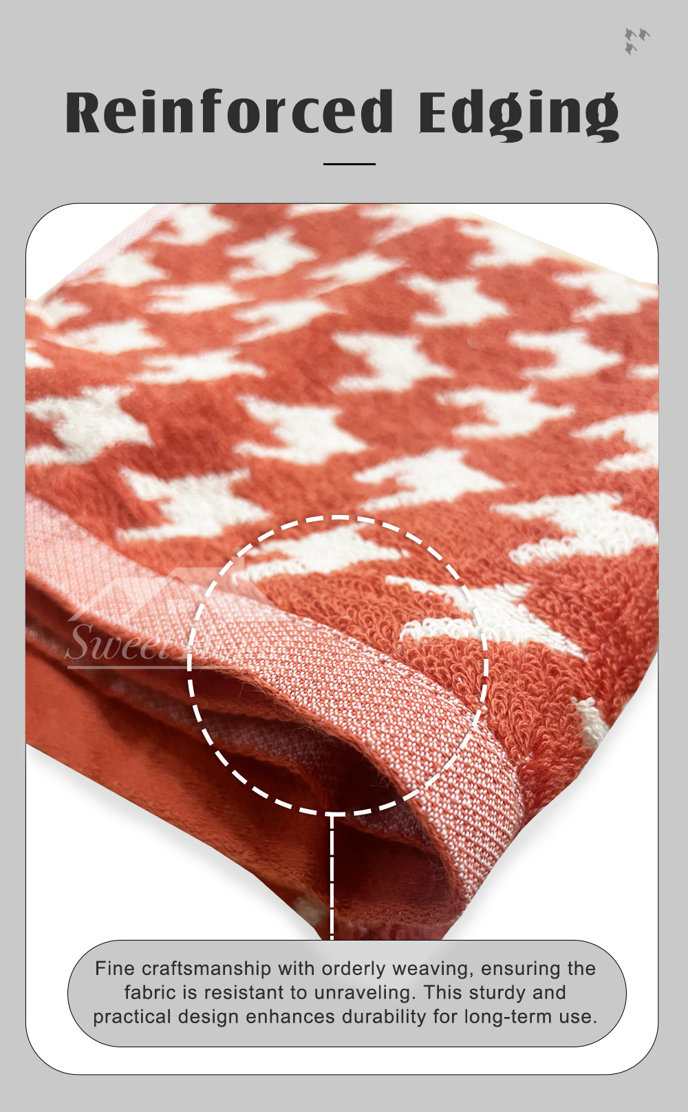 Houndstooth Pure Cotton Towel-7